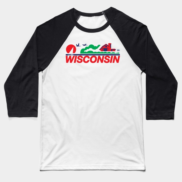 Wisconsin License Plate T-shirt Gift Baseball T-Shirt by KevinWillms1